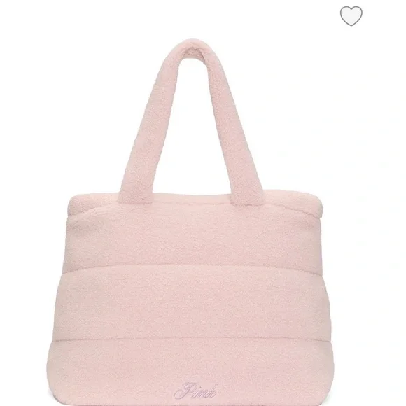Victoria's Secret Furry Cozy Blush Pink Tote - Picture 1 of 6
